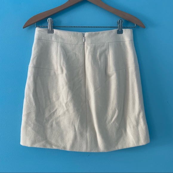 J. Crew Wool Beige Tan Cream Skirt Mini Pencil Winter 0 Trendy - Picture 9 of 11